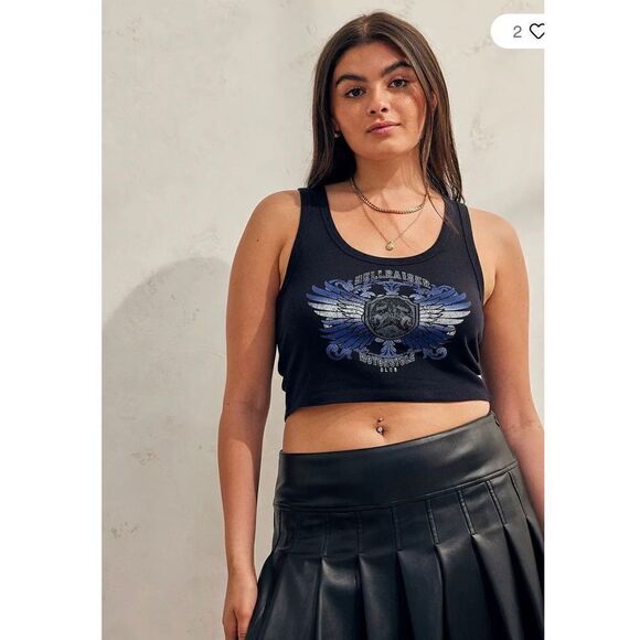 Urban Outfitters Good Luck Scoop Neck Vest sz large “hellraiser motorcycle” - Picture 2 of 8